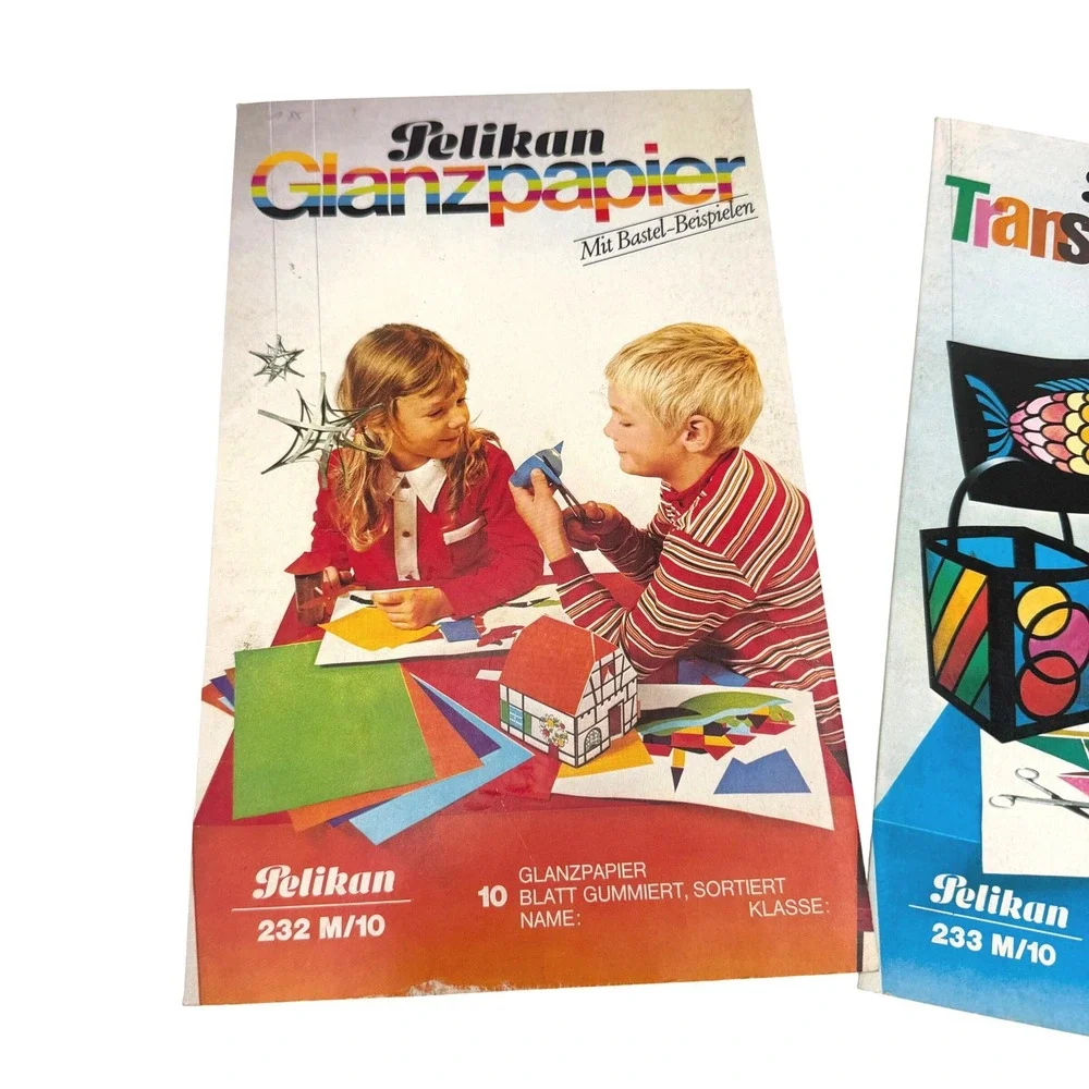 Pelikan Craft Paper Glanzpapier Transparentpapier Multicolor Vintage 70s